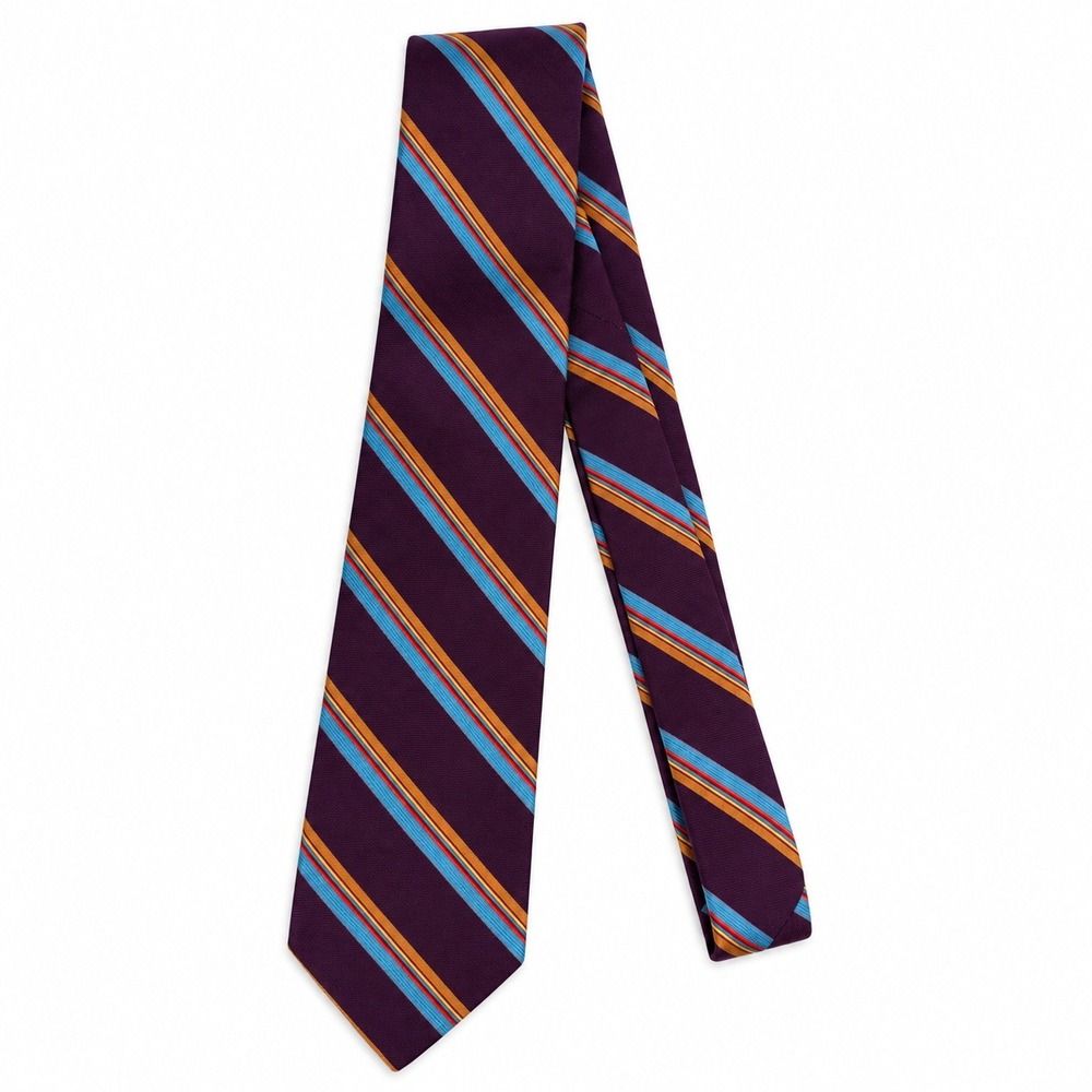 Ted Baker OS Necktie Purple Blue Striped Silk Designer Formal Business Classic